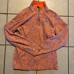 The North Face Women's Medium Orange Quarter-Zip Jacket Fleece